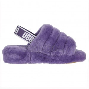 Меховые угги сандалии фиолетовые UGG Fluff Yeah Slide Violet